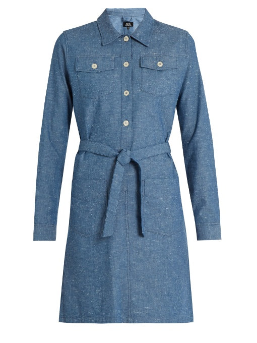 Dolly cotton-chambray dress
