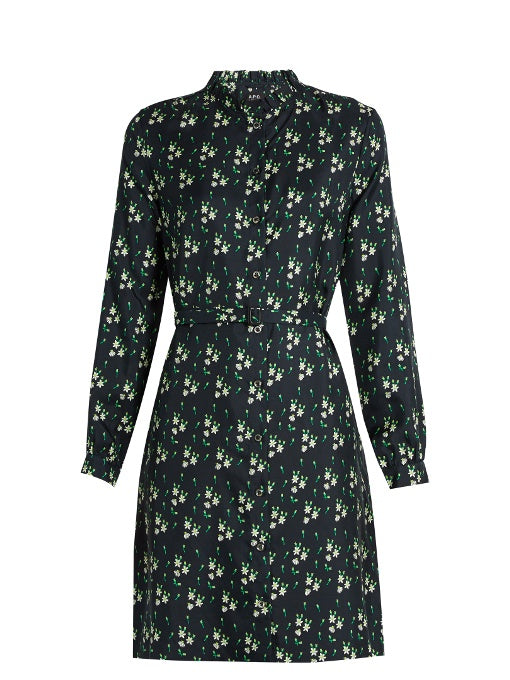 Irene floral-print silk shirtdress
