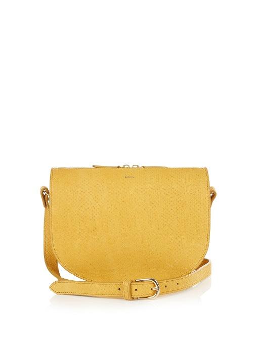 Andrea python-embossed cross-body bag