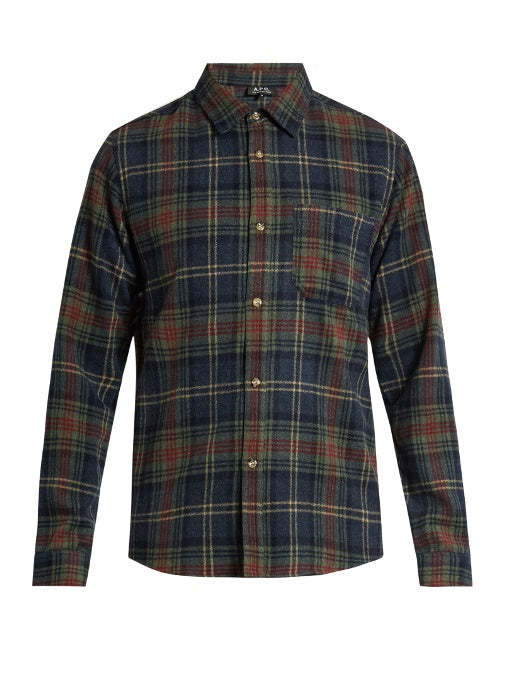 Trevor checked wool-blend shirt