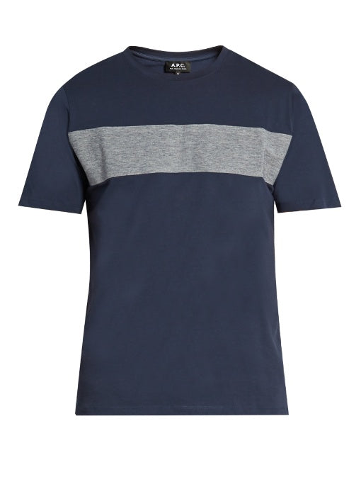Panelled cotton-jersey T-shirt