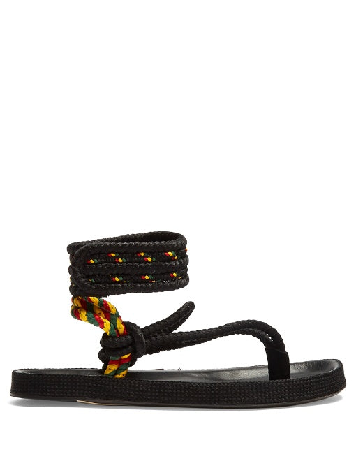 Epipa plaited-canvas Velcro-fastening sandals