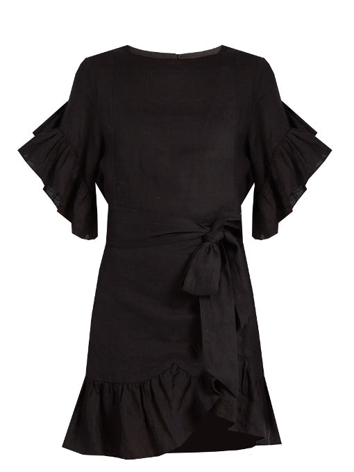 Delicia ruffled linen mini dress
