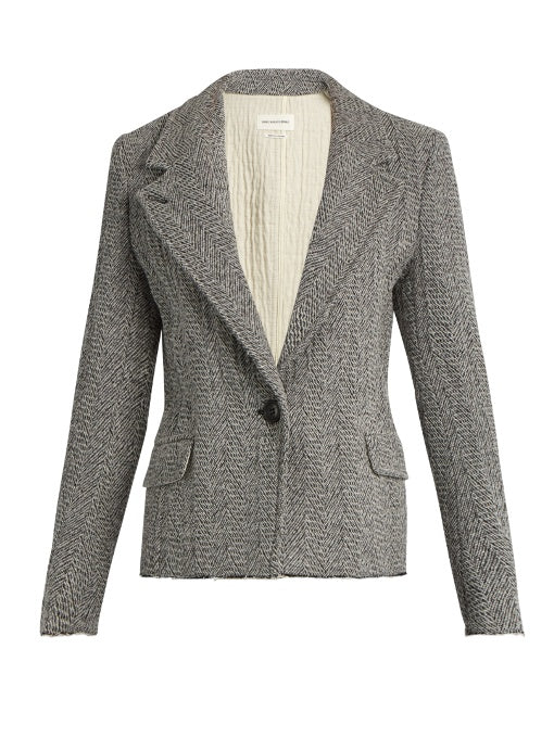 Ela raw-hem herringbone jacket