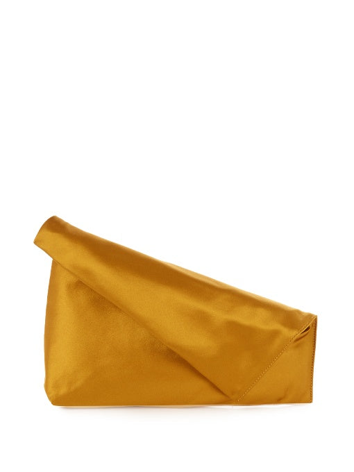 Fold-over satin clutch