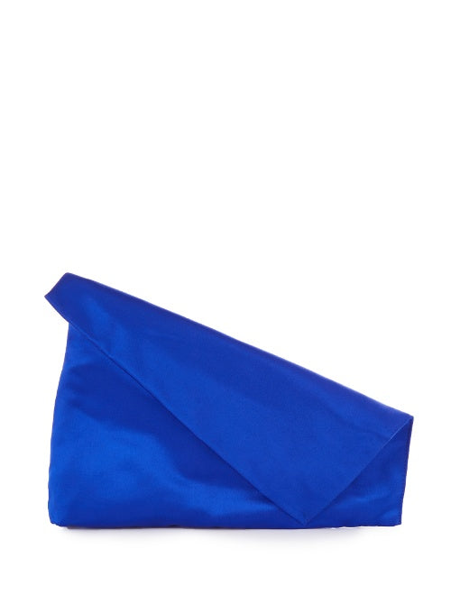 Fold-over satin clutch