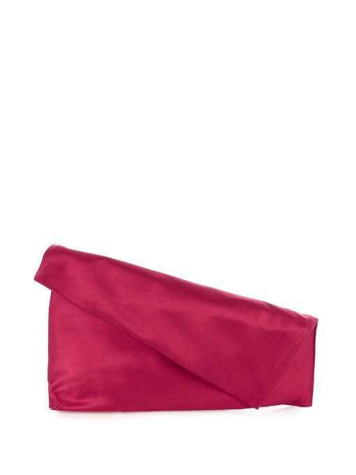 Foldover satin clutch