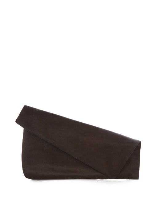 Fold-over satin clutch