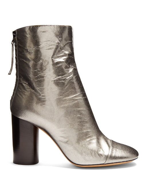 Grover crinkle patent-leather ankle boots