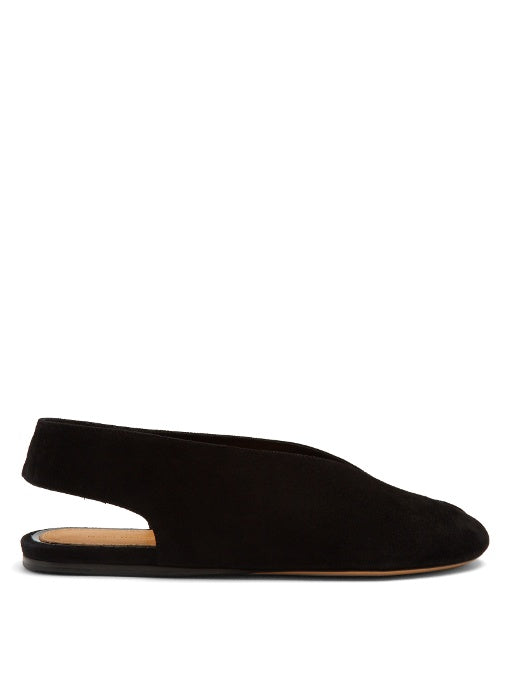 Malieke suede peep-toe flats