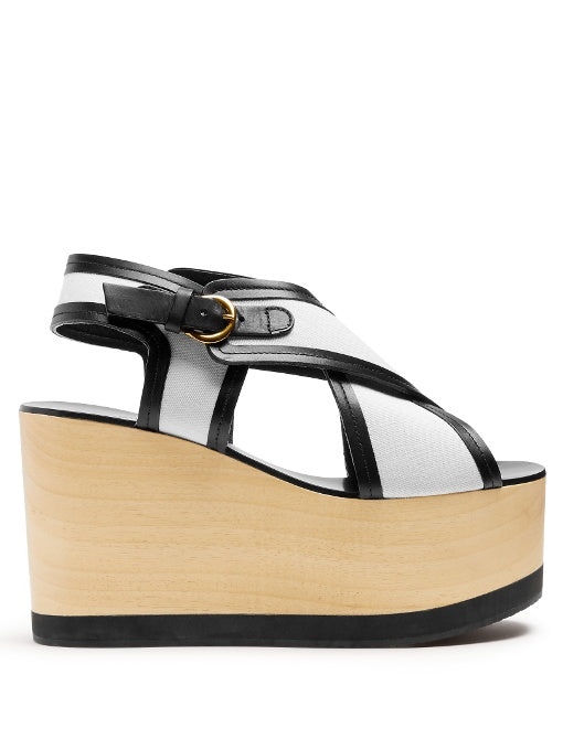 Zlova cross-strap canvas wedges