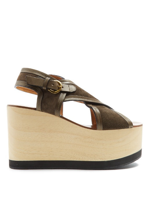 Zlova cross-strap canvas wedges