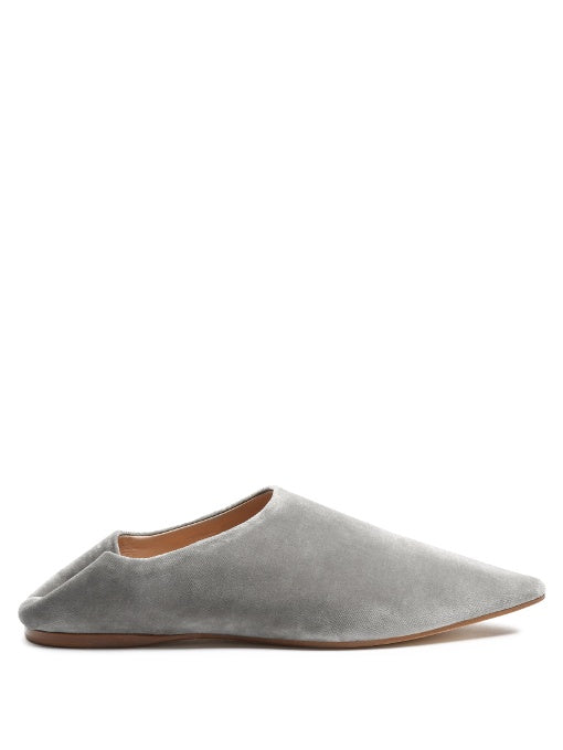 Amina backless velvet slipper shoes