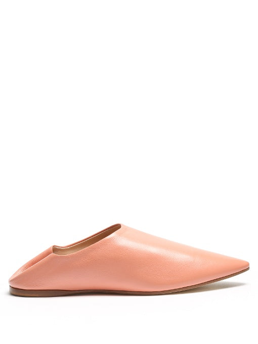 Amina backless leather slipper shoes