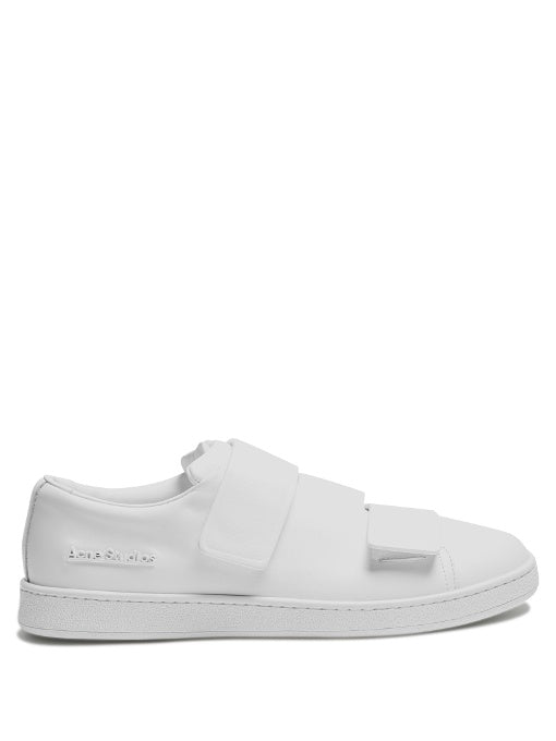 Triple low-top leather trainers