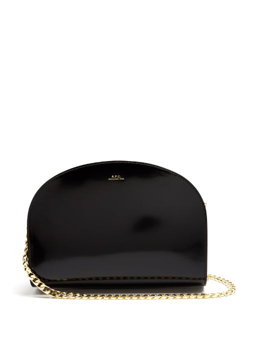 Half Moon patent-leather cross-body bag