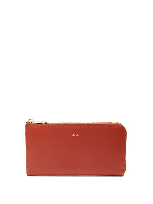 Zip-around leather wallet