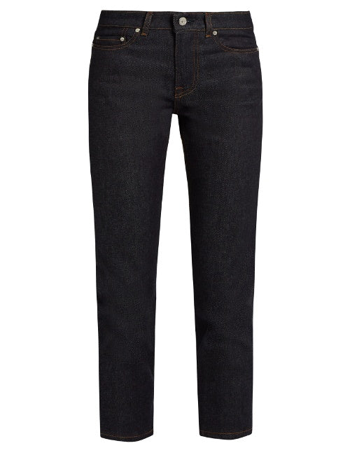 Row mid-rise slim-leg cropped jeans