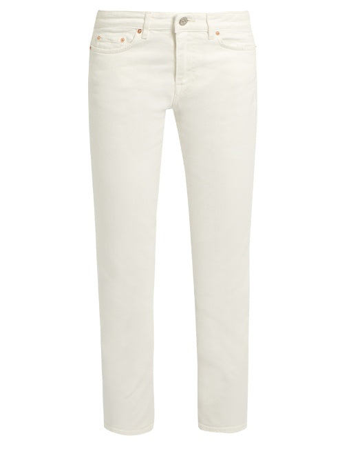 Row mid-rise slim-leg cropped jeans