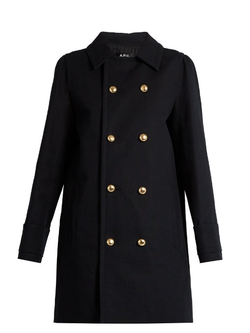 Double-breasted cotton pea coat