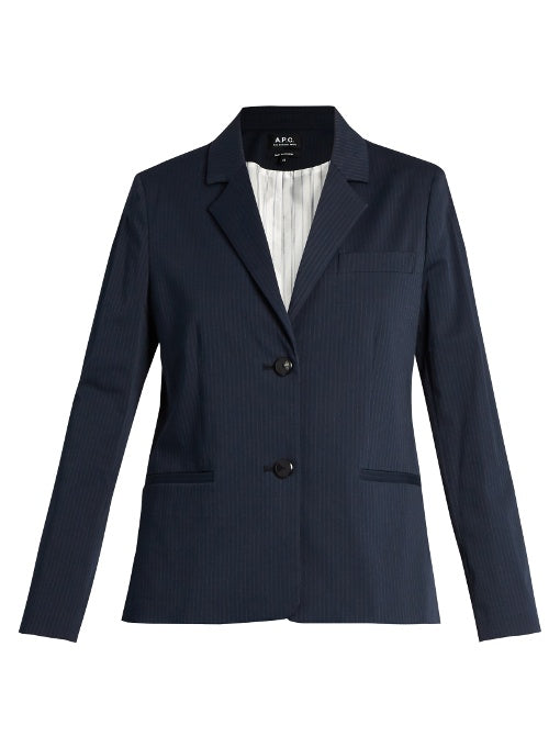 Jeanne pinstriped cotton-blend blazer