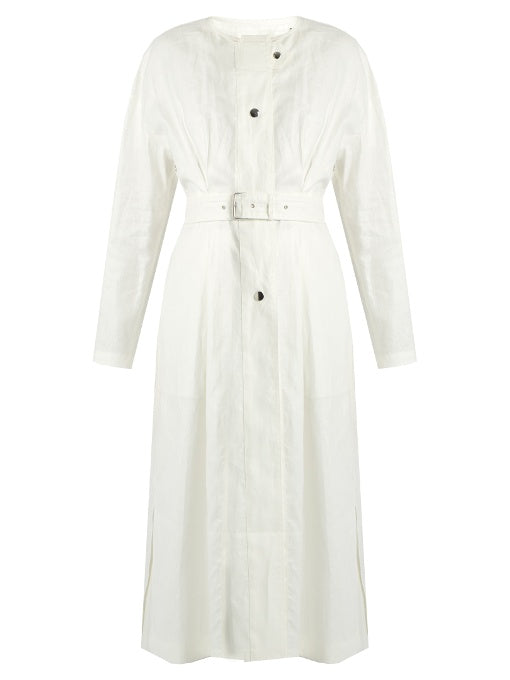 Ivo collarless linen coat