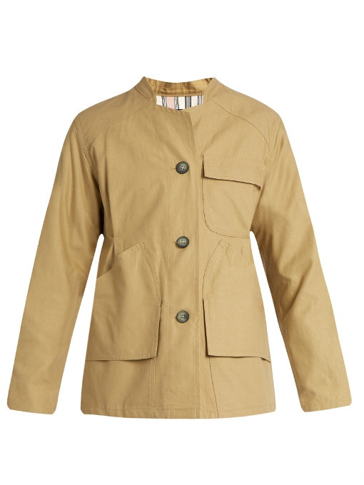 Sasha patch-pocket gabardine jacket