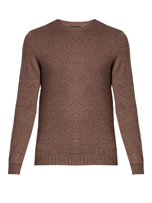 Crew neck cotton-blend sweater