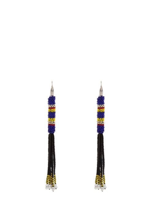 Ska beaded tassel earrings