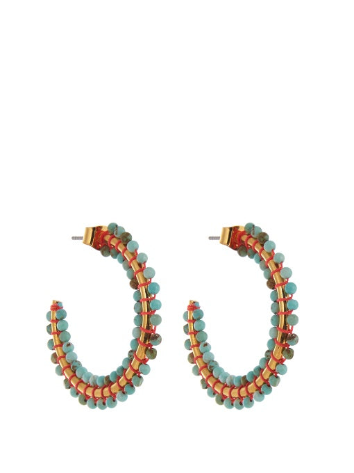 Many Men beaded hoop earrings