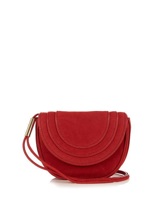 Mini Bullseye nubuck messenger cross-body bag