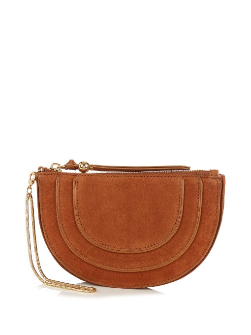 Bullseye nubuck-leather clutch