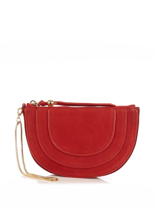 Bullseye suede clutch