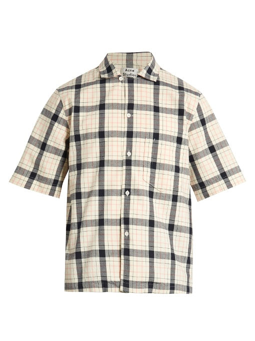 Elm short-sleeved checked cotton shirt