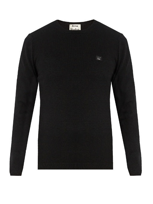 Dasher face-patch wool sweater