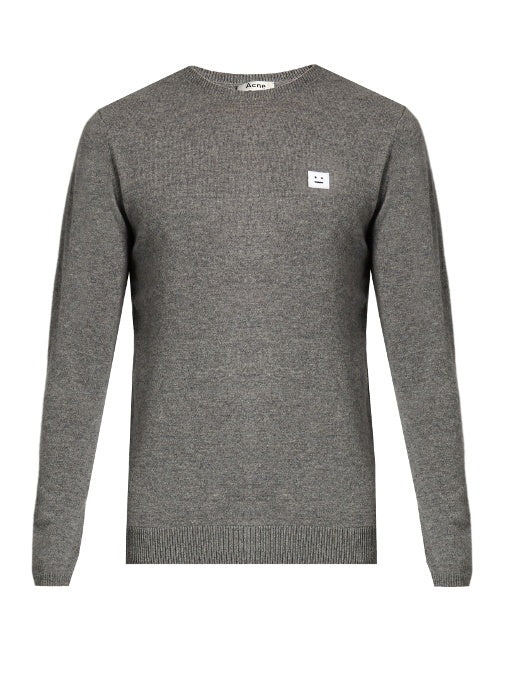 Dasher face-patch wool sweater