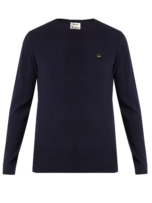 Dasher face-patch wool sweater