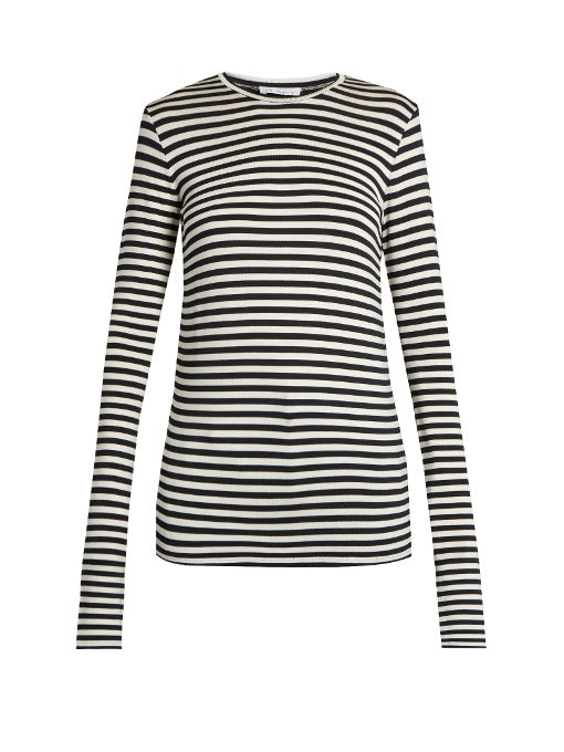 Long-sleeved striped T-shirt