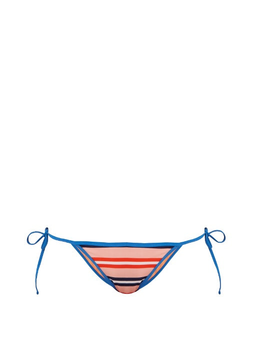 Stripe-print tie-side bikini briefs