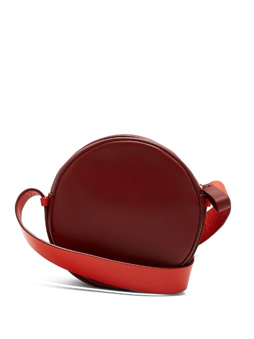 Circle leather cross-body bag