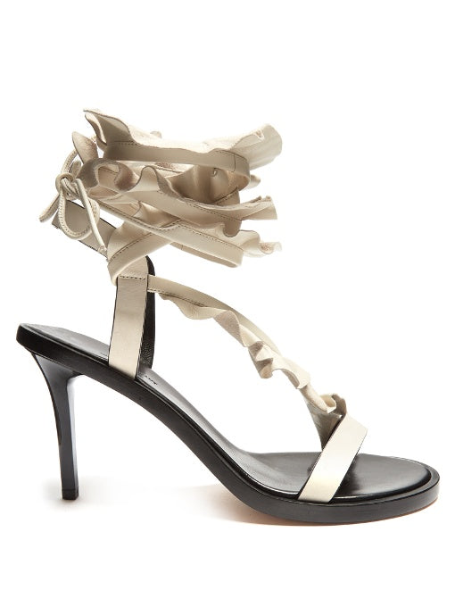 Ansel ruffle-trimmed leather sandals