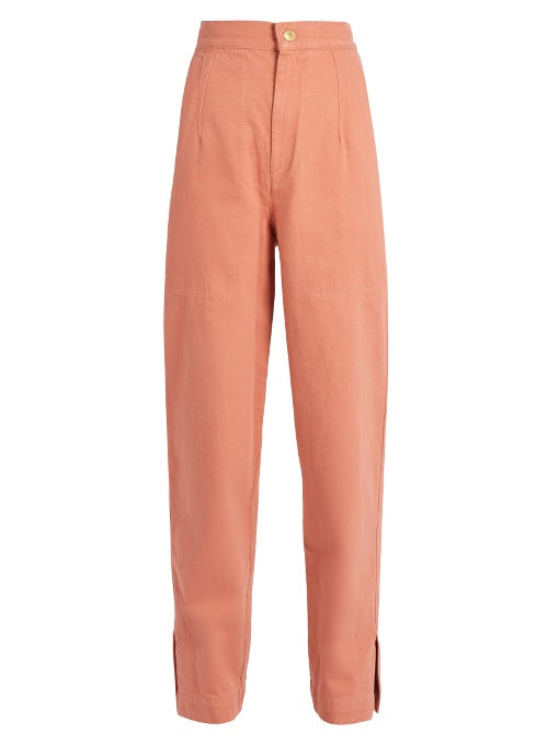 Elwood high-rise denim peg-leg trousers
