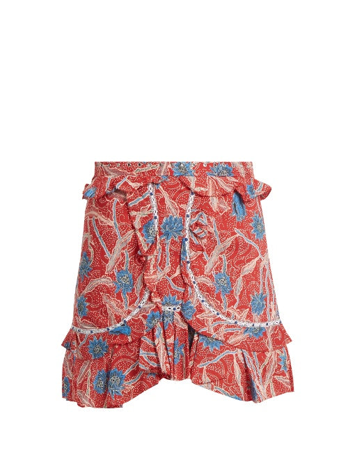Ugi floral-print cotton skirt
