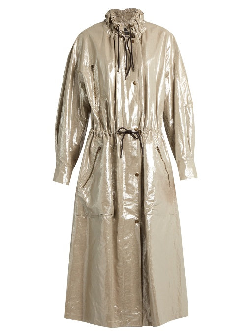 Lumber drawstring-collar parka