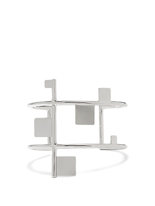 Geometric-embellished double-band cuff