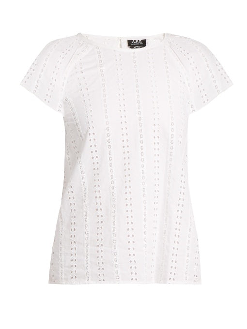 Mina embroidered cotton top