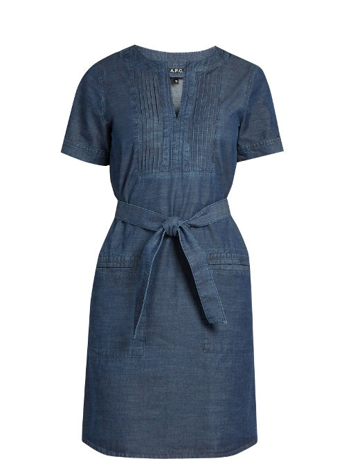 Jess cotton-chambray dress