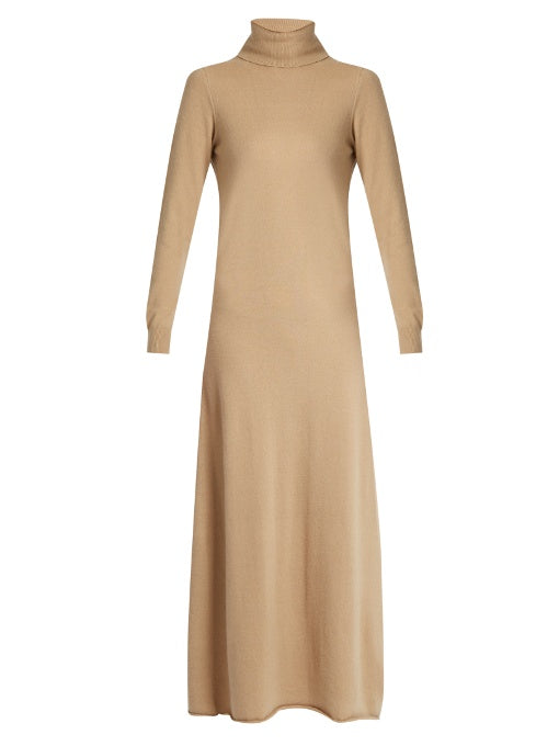 Roll-neck cashmere dress