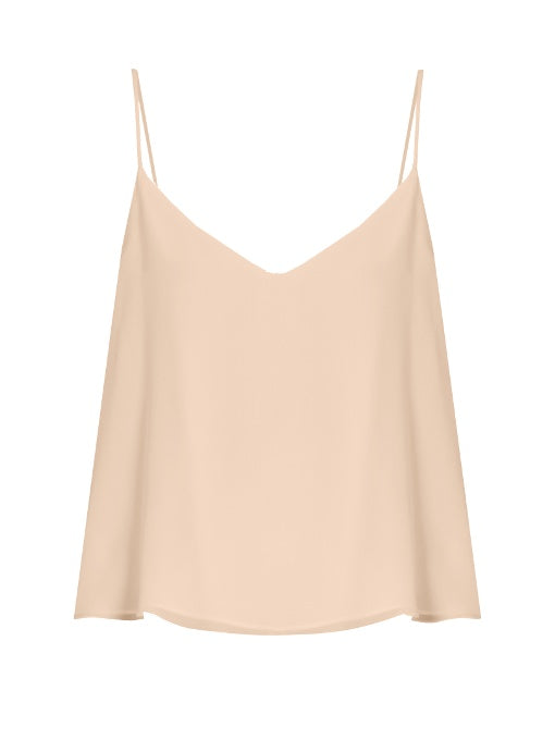 Deep V-neck silk cami top