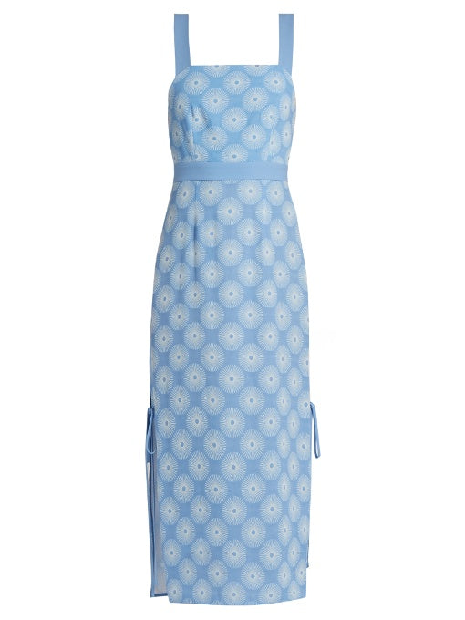 Open-back crepe midi dress